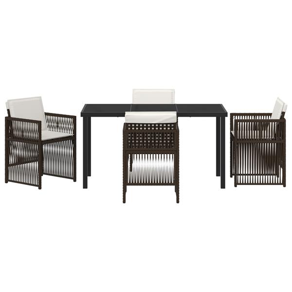 Grote foto vidaxl 5 delige tuinset met kussens poly rattan bruin tuin en terras tuinmeubelen