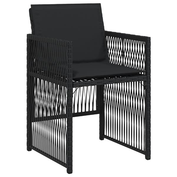 Grote foto vidaxl 5 delige tuinset met kussens poly rattan zwart tuin en terras tuinmeubelen