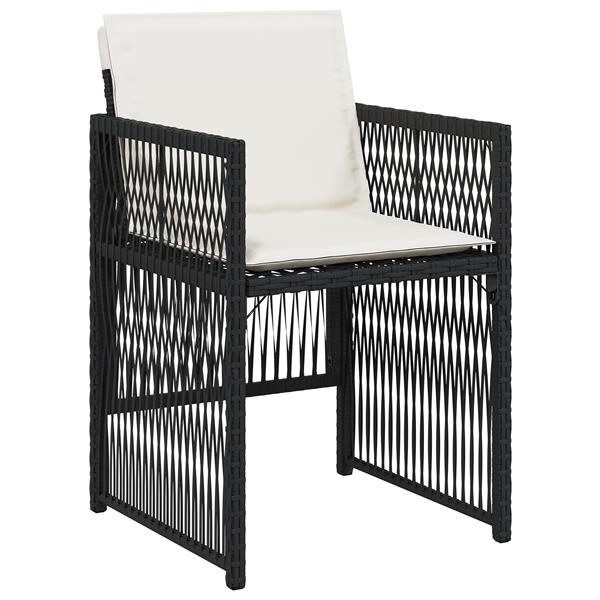 Grote foto vidaxl 5 delige tuinset met kussens poly rattan zwart tuin en terras tuinmeubelen