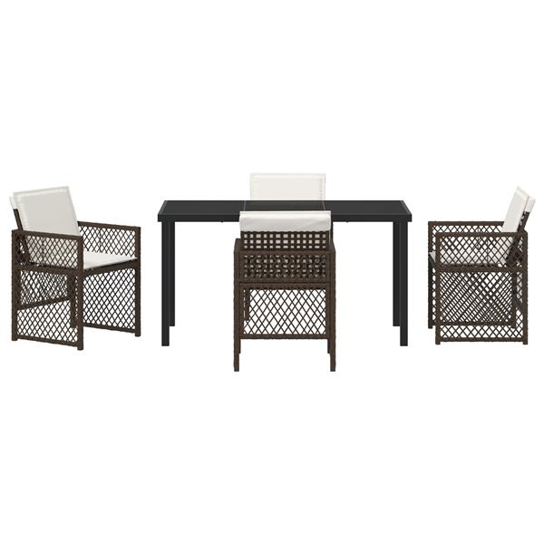 Grote foto vidaxl 5 delige tuinset met kussens poly rattan bruin tuin en terras tuinmeubelen