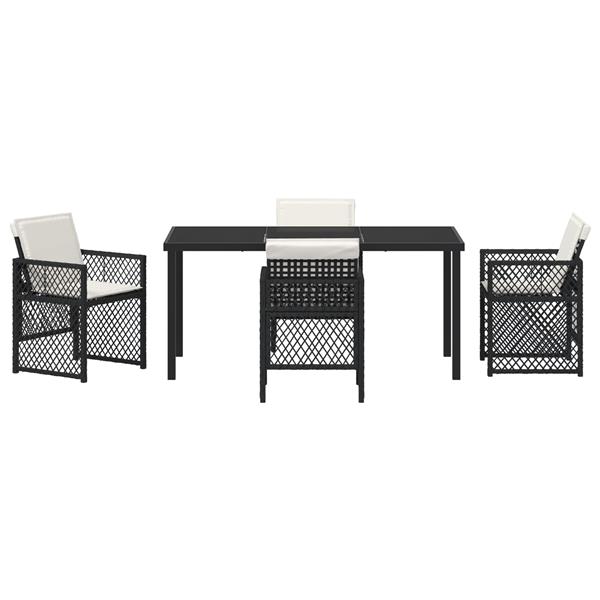 Grote foto vidaxl 5 delige tuinset met kussens poly rattan zwart tuin en terras tuinmeubelen