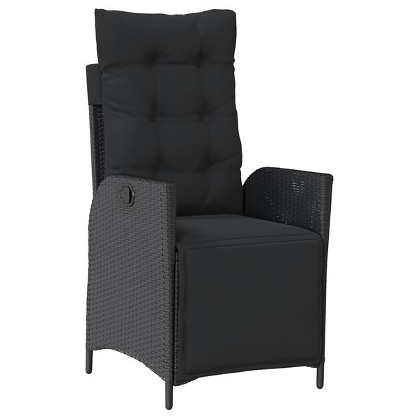Grote foto vidaxl 3 delige tuin eetset zwart poly rattan tuin en terras tuinmeubelen
