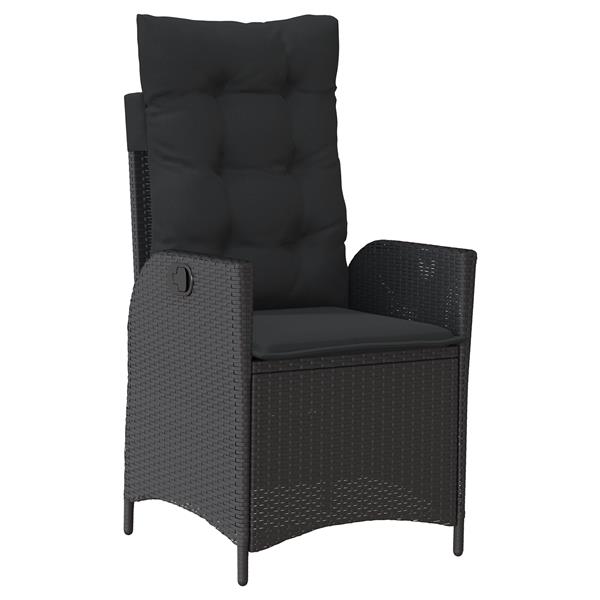 Grote foto vidaxl 3 delige tuinset met kussens zwart poly rattan tuin en terras tuinmeubelen
