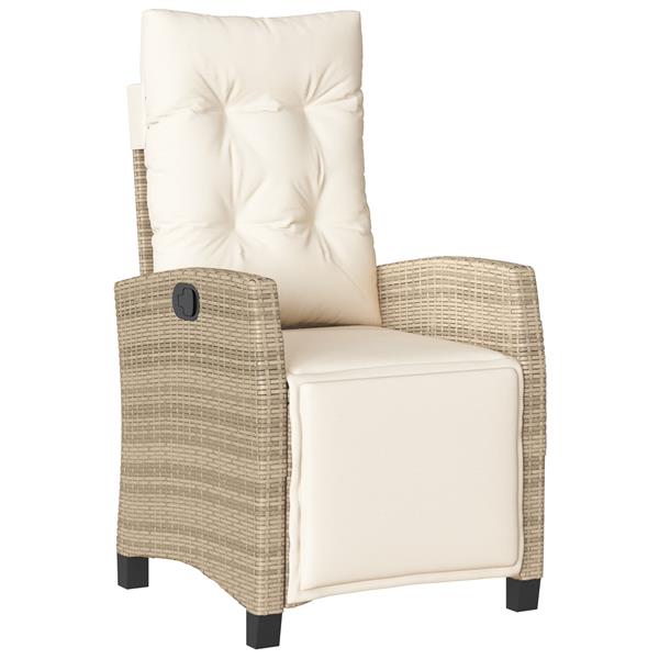 Grote foto vidaxl 3 delige tuinstel beige poly rattan tuin en terras tuinmeubelen