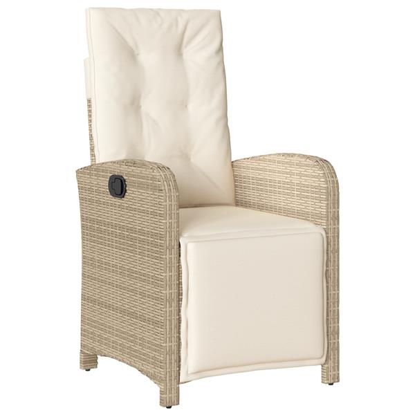 Grote foto vidaxl 3 delige tuinset met kussens in beige poly rattan tuin en terras tuinmeubelen
