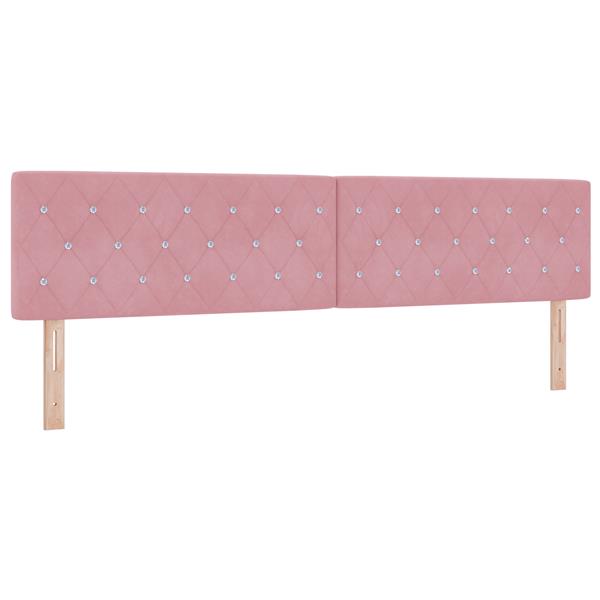 Grote foto vidaxl hoofdbord met kristallen knopen 200 cm fluweel roze antiek en kunst stoelen en banken