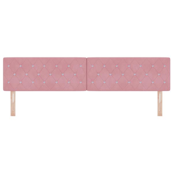 Grote foto vidaxl hoofdbord met kristallen knopen 200 cm fluweel roze antiek en kunst stoelen en banken
