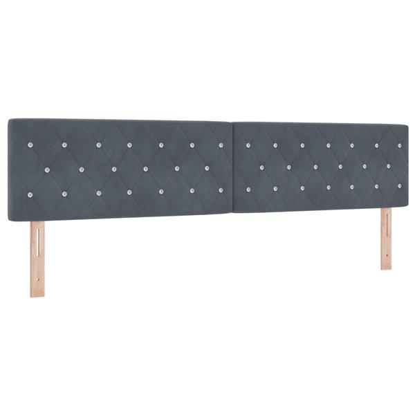 Grote foto vidaxl hoofdbord met kristallen knopen 200 cm fluweel donkergrijs antiek en kunst stoelen en banken