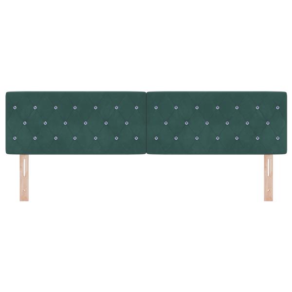 Grote foto vidaxl hoofdbord met kristallen knopen 180 cm fluweel donkergroen antiek en kunst stoelen en banken