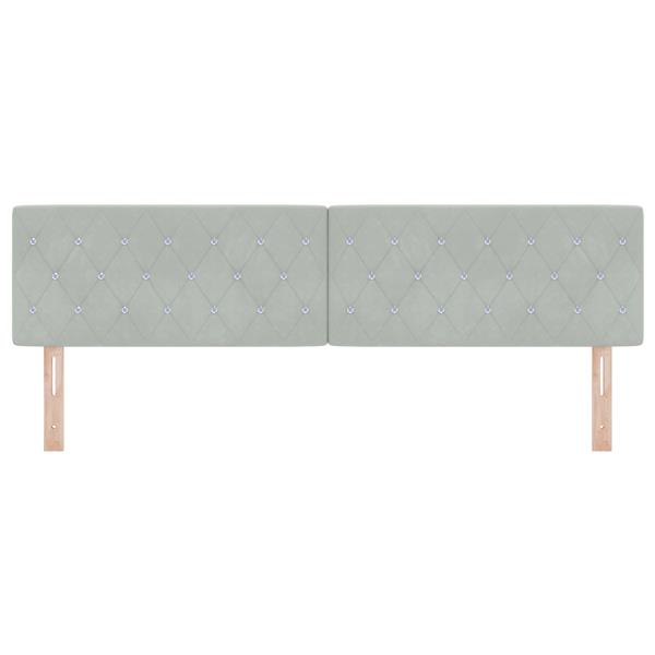 Grote foto vidaxl hoofdbord met kristallen knopen 180 cm fluweel lichtgrijs antiek en kunst stoelen en banken