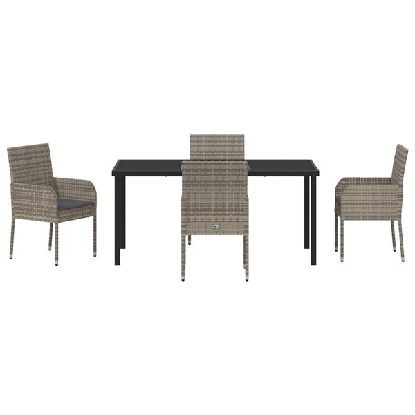 Grote foto vidaxl 5 delige tuinset met kussens grijs poly rattan tuin en terras tuinmeubelen