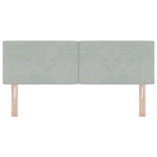Grote foto vidaxl hoofdbord met kristallen knopen 160 cm fluweel lichtgrijs antiek en kunst stoelen en banken