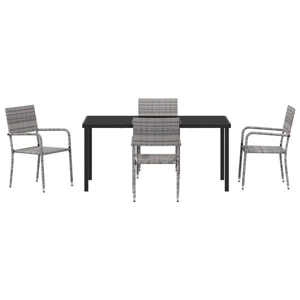 Grote foto vidaxl 5 delige tuinset grijs poly rattan tuin en terras tuinmeubelen