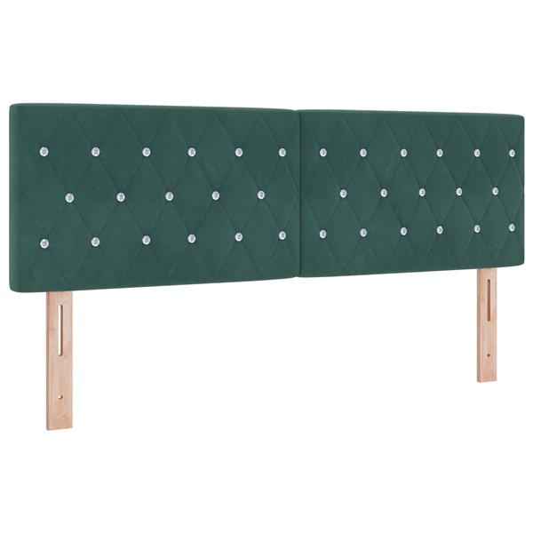 Grote foto vidaxl hoofdbord met kristallen knopen 140 cm fluweel donkergroen antiek en kunst stoelen en banken
