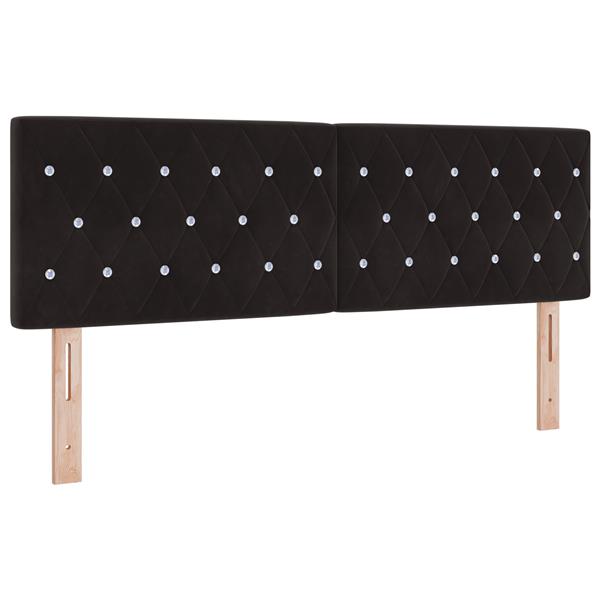 Grote foto vidaxl hoofdbord met kristallen knopen 140 cm fluweel zwart antiek en kunst stoelen en banken