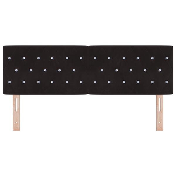 Grote foto vidaxl hoofdbord met kristallen knopen 140 cm fluweel zwart antiek en kunst stoelen en banken
