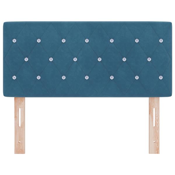 Grote foto vidaxl hoofdbord met kristallen knopen 100 cm fluweel donkerblauw antiek en kunst stoelen en banken