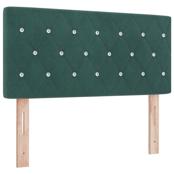Grote foto vidaxl hoofdbord met kristallen knopen 100 cm fluweel donkergroen antiek en kunst stoelen en banken