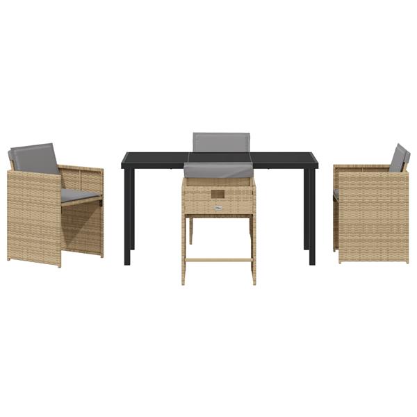 Grote foto vidaxl 5 delige tuinset met kussens in beige poly rattan tuin en terras tuinmeubelen