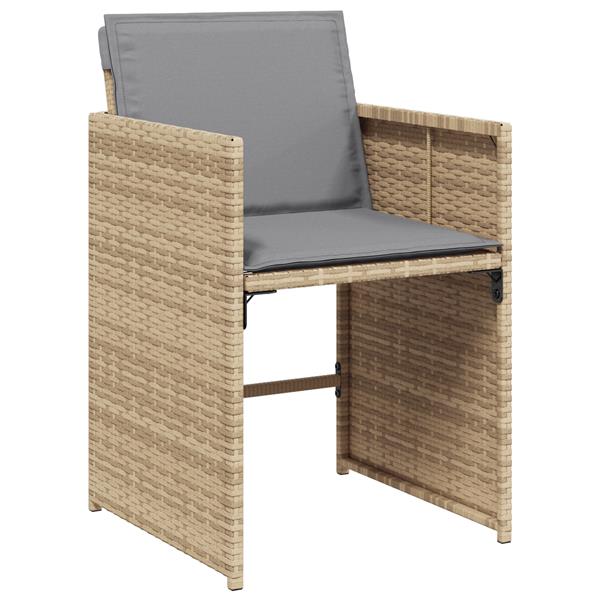 Grote foto vidaxl 5 delige tuinset met kussens in beige poly rattan tuin en terras tuinmeubelen