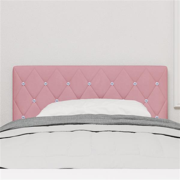 Grote foto vidaxl hoofdbord met kristallen knopen 90 cm fluweel roze antiek en kunst stoelen en banken