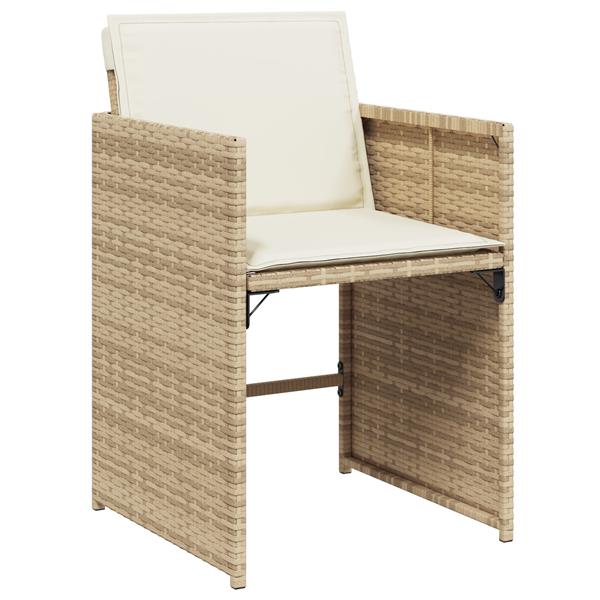 Grote foto vidaxl 5 delige tuinset met kussens in beige poly rattan tuin en terras tuinmeubelen