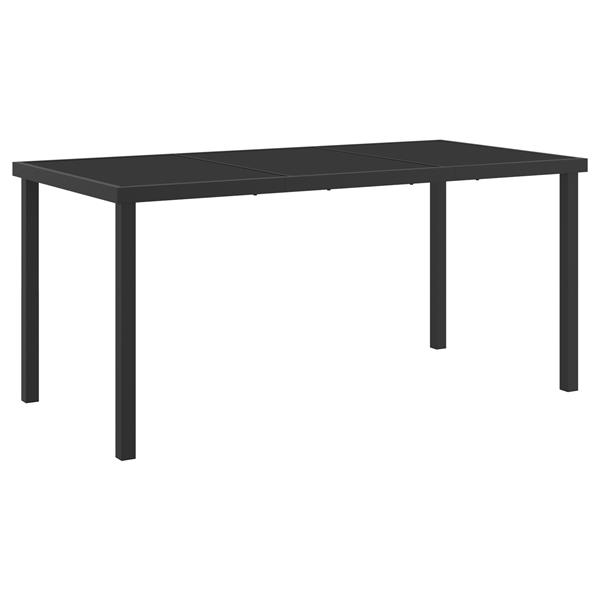 Grote foto vidaxl 5 delige tuin eettafel set met kussens zwart poly rattan tuin en terras tuinmeubelen