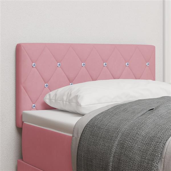 Grote foto vidaxl hoofdbord met kristallen knopen 80 cm fluweel roze antiek en kunst stoelen en banken