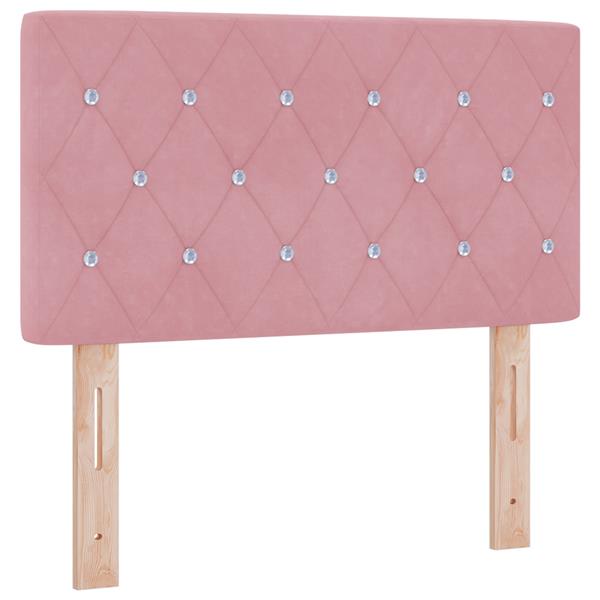 Grote foto vidaxl hoofdbord met kristallen knopen 80 cm fluweel roze antiek en kunst stoelen en banken