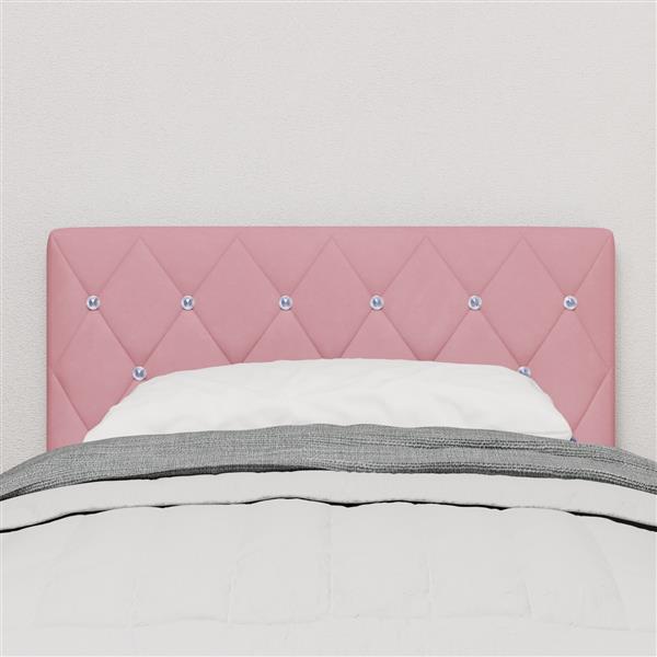 Grote foto vidaxl hoofdbord met kristallen knopen 80 cm fluweel roze antiek en kunst stoelen en banken