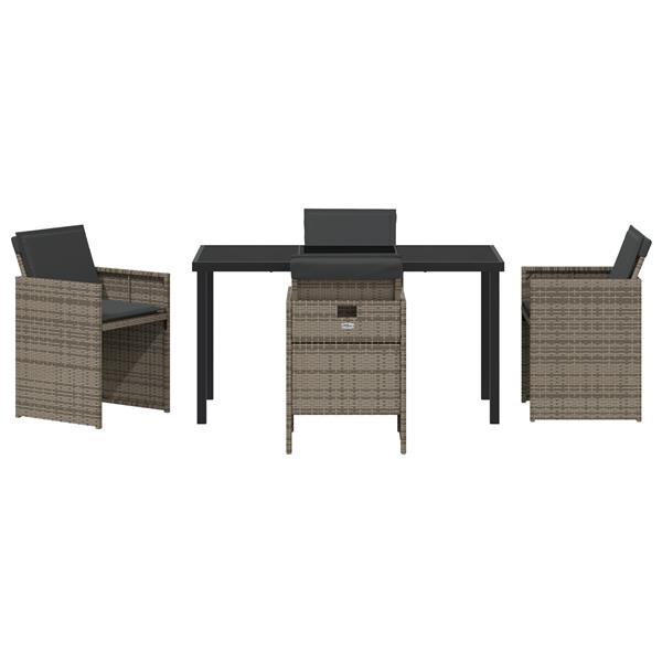 Grote foto vidaxl 5 delige tuinset met kussens in grijs poly rattan tuin en terras tuinmeubelen