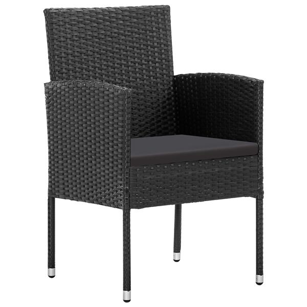 Grote foto vidaxl 5 delige tuinset met kussens zwart poly rattan tuin en terras tuinmeubelen