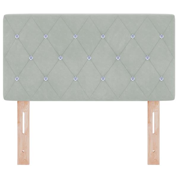 Grote foto vidaxl hoofdbord met kristallen knopen 80 cm fluweel lichtgrijs antiek en kunst stoelen en banken