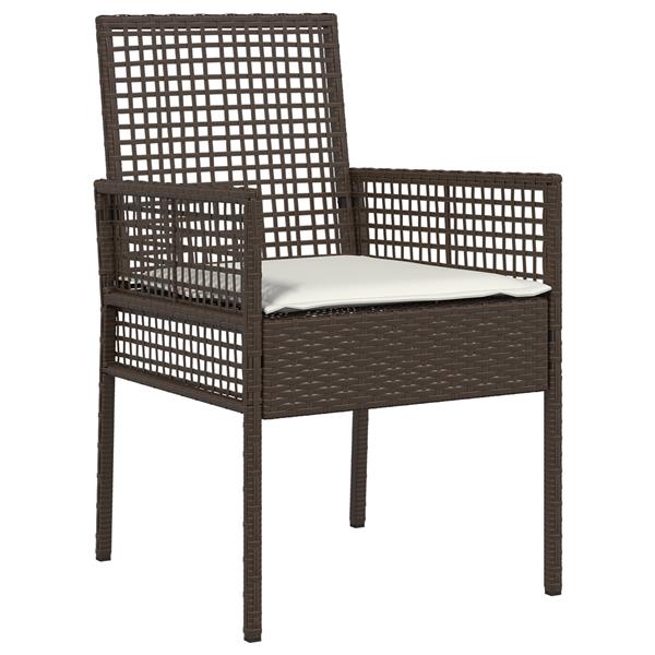 Grote foto vidaxl 5 delige tuinset met kussens bruin poly rattan tuin en terras tuinmeubelen