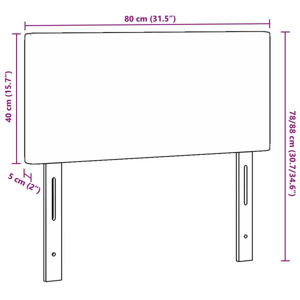 Grote foto vidaxl hoofdbord effen 80 cm ribfluweel donkergrijs antiek en kunst stoelen en banken