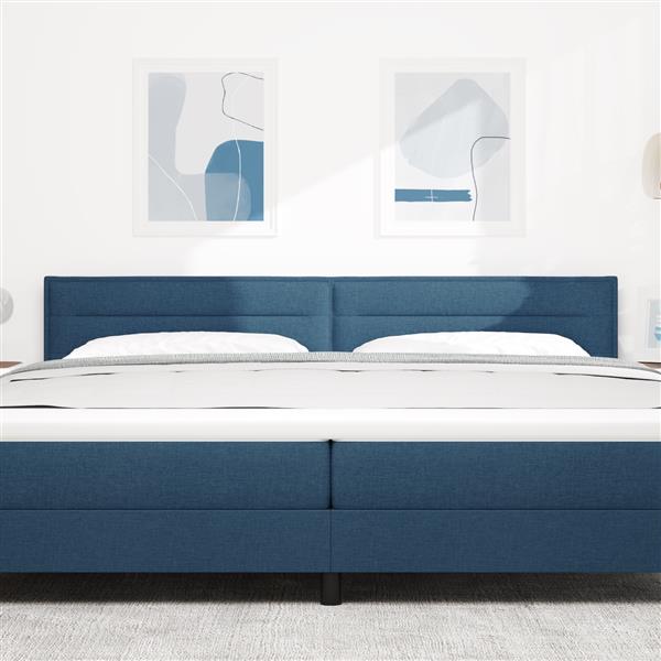 Grote foto vidaxl hoofdbord met strepen 200 cm stof blauw antiek en kunst stoelen en banken