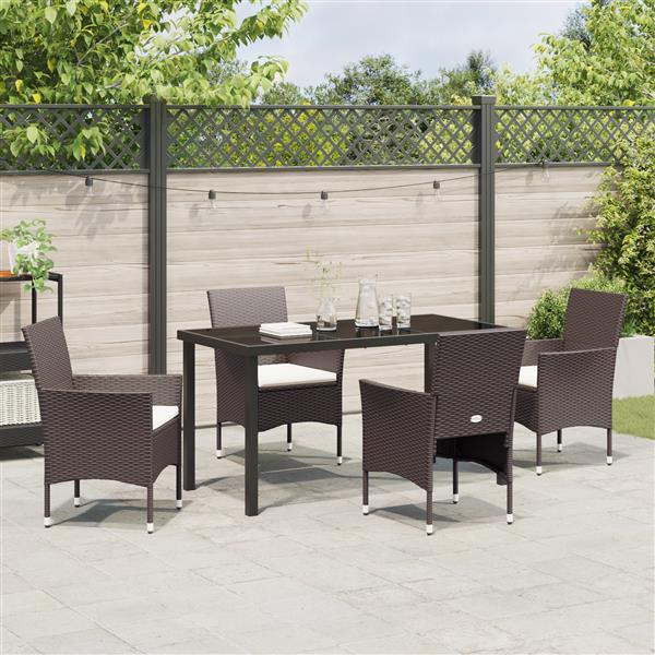 Grote foto vidaxl 5 delige tuinset bruin poly rattan tuin en terras tuinmeubelen