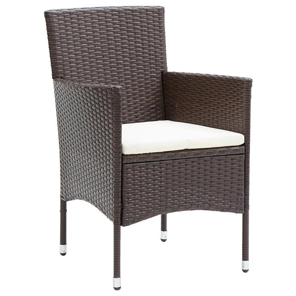 Grote foto vidaxl 5 delige tuinset bruin poly rattan tuin en terras tuinmeubelen
