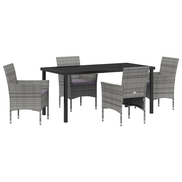 Grote foto vidaxl 5 delige tuinset grijs poly rattan tuin en terras tuinmeubelen