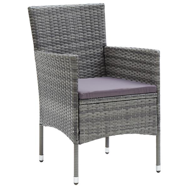 Grote foto vidaxl 5 delige tuinset grijs poly rattan tuin en terras tuinmeubelen
