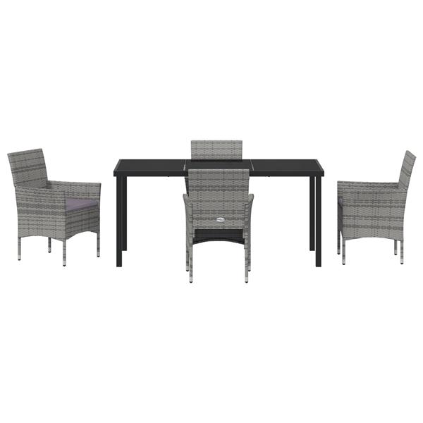 Grote foto vidaxl 5 delige tuinset grijs poly rattan tuin en terras tuinmeubelen