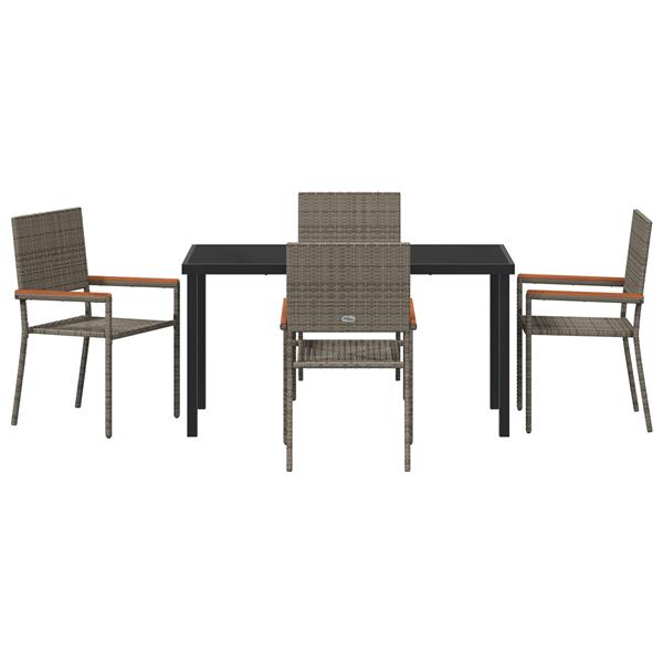 Grote foto vidaxl 5 delige tuinset grijs poly rattan tuin en terras tuinmeubelen