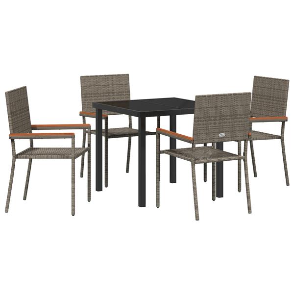 Grote foto vidaxl 5 delige tuinset grijs poly rattan tuin en terras tuinmeubelen