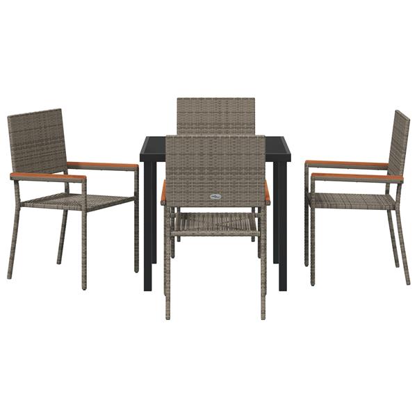 Grote foto vidaxl 5 delige tuinset grijs poly rattan tuin en terras tuinmeubelen