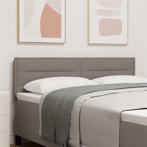 Grote foto vidaxl hoofdbord met strepen 160 cm stof taupe antiek en kunst stoelen en banken