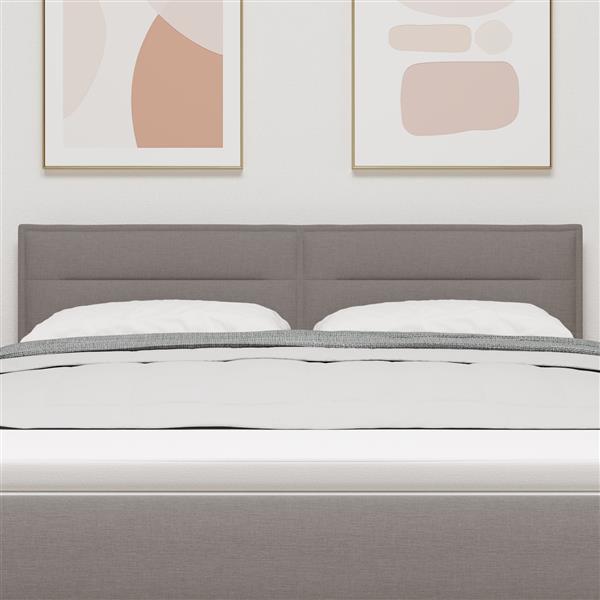 Grote foto vidaxl hoofdbord met strepen 160 cm stof taupe antiek en kunst stoelen en banken