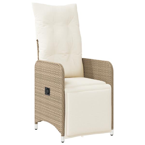Grote foto vidaxl 3 delige tuinset met kussens in beige poly rattan tuin en terras tuinmeubelen