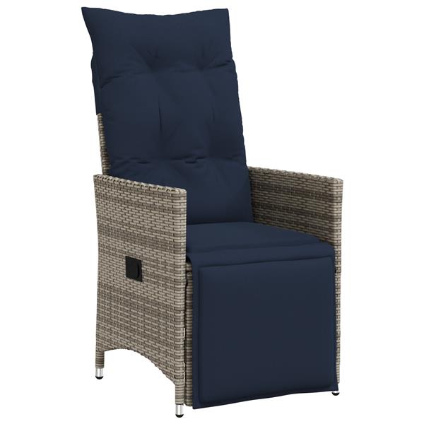 Grote foto vidaxl 3 delige tuinset met kussens grijs poly rattan tuin en terras tuinmeubelen