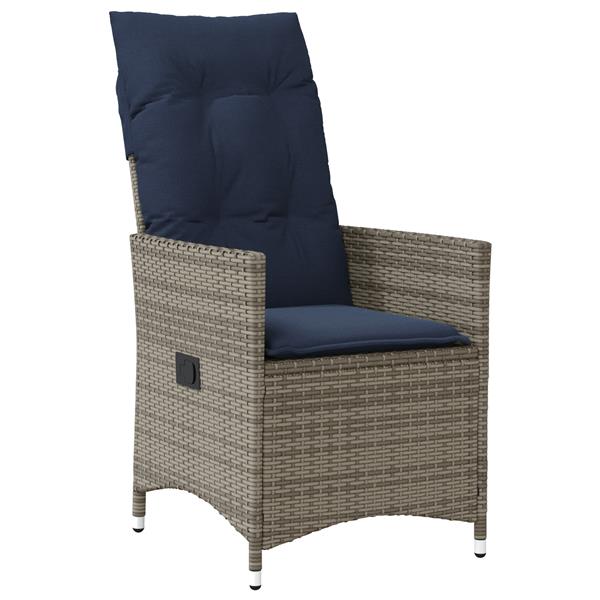 Grote foto vidaxl 3 delige tuinset met kussens grijs poly rattan tuin en terras tuinmeubelen