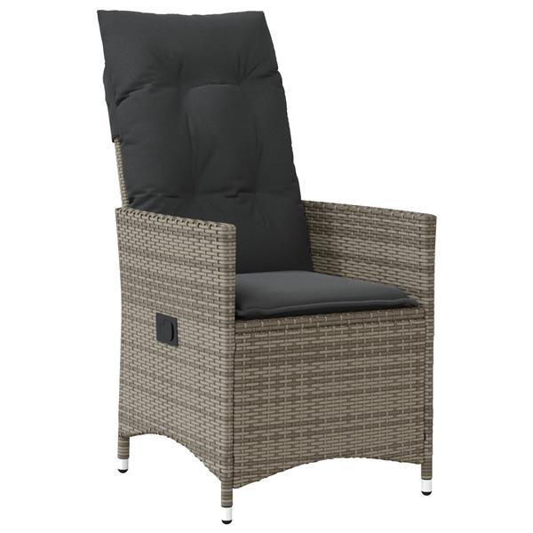 Grote foto vidaxl 3 delige tuinset met kussens grijs poly rattan tuin en terras tuinmeubelen